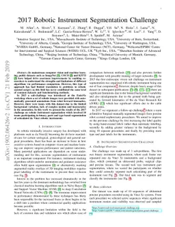2017 Robotic Instrument Segmentation Challenge