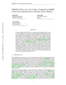CBOW Is Not All You Need: Combining CBOW with the Compositional Matrix
  Space Model