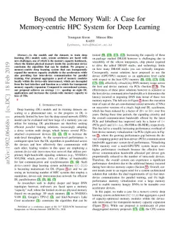 Beyond the Memory Wall: A Case for Memory-centric HPC System for Deep
  Learning