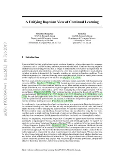 A Unifying Bayesian View of Continual Learning