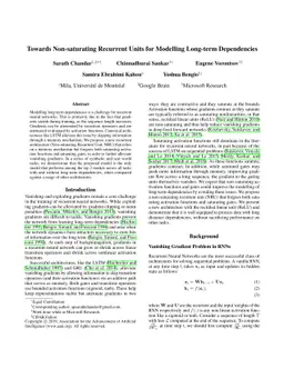 Towards Non-saturating Recurrent Units for Modelling Long-term
  Dependencies
