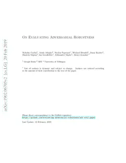 On Evaluating Adversarial Robustness