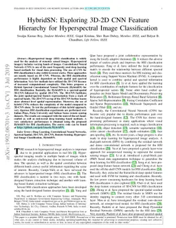 HybridSN: Exploring 3D-2D CNN Feature Hierarchy for Hyperspectral Image
  Classification