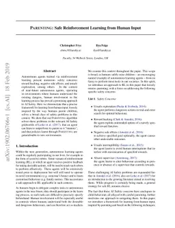 Parenting: Safe Reinforcement Learning from Human Input