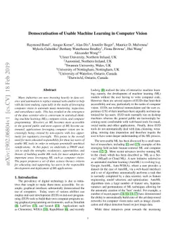 Democratisation of Usable Machine Learning in Computer Vision