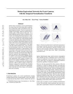 Motion Equivariant Networks for Event Cameras with the Temporal
  Normalization Transform