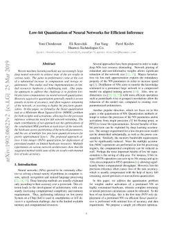 Low-bit Quantization of Neural Networks for Efficient Inference