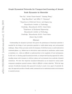 Graph Dynamical Networks for Unsupervised Learning of Atomic Scale
  Dynamics in Materials