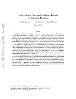 Universality of Computational Lower Bounds for Submatrix Detection