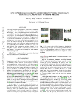 Using Conditional Generative Adversarial Networks to Generate
  Ground-Level Views From Overhead Imagery