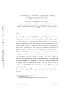 Label-Removed Generative Adversarial Networks Incorporating with K-Means