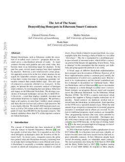 The Art of The Scam: Demystifying Honeypots in Ethereum Smart Contracts