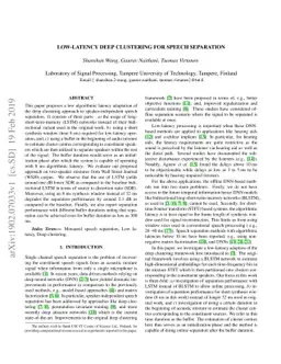 Low-Latency Deep Clustering For Speech Separation