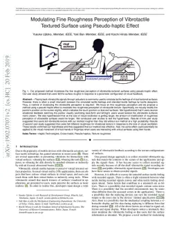 Modulating Fine Roughness Perception of Vibrotactile Textured Surface
  using Pseudo-haptic Effect
