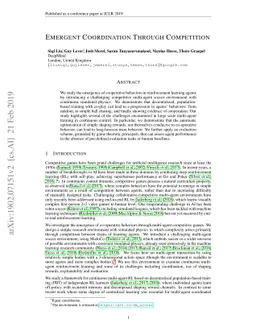 Emergent Coordination Through Competition