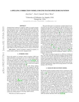 A spelling correction model for end-to-end speech recognition