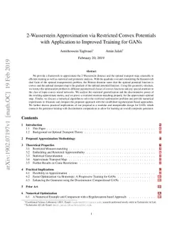 2-Wasserstein Approximation via Restricted Convex Potentials with
  Application to Improved Training for GANs