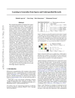 Learning to Generalize from Sparse and Underspecified Rewards