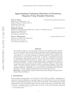 Approximating Continuous Functions on Persistence Diagrams Using
  Template Functions