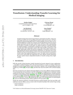 Transfusion: Understanding Transfer Learning for Medical Imaging
