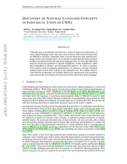 Discovery of Natural Language Concepts in Individual Units of CNNs