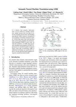 Semantic Neural Machine Translation using AMR