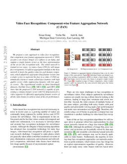 Video Face Recognition: Component-wise Feature Aggregation Network
  (C-FAN)