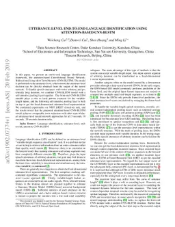 Utterance-level end-to-end language identification using attention-based
  CNN-BLSTM