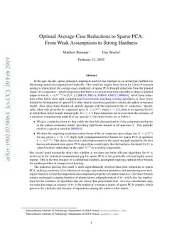 Optimal Average-Case Reductions to Sparse PCA: From Weak Assumptions to
  Strong Hardness