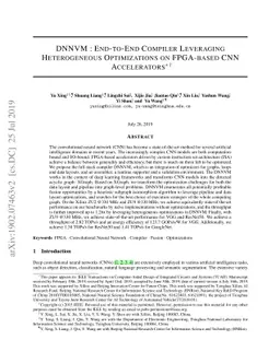 DNNVM : End-to-End Compiler Leveraging Heterogeneous Optimizations on
  FPGA-based CNN Accelerators
