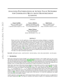 Analysing Factorizations of Action-Value Networks for Cooperative
  Multi-Agent Reinforcement Learning