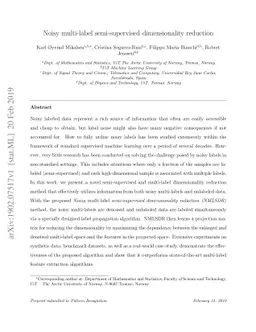 Noisy multi-label semi-supervised dimensionality reduction