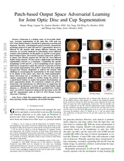 Patch-based Output Space Adversarial Learning for Joint Optic Disc and
  Cup Segmentation