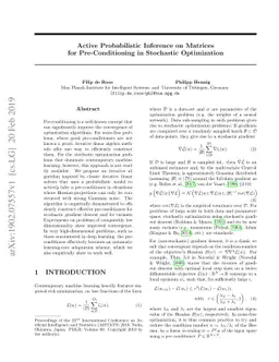 Active Probabilistic Inference on Matrices for Pre-Conditioning in
  Stochastic Optimization