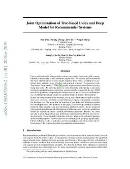 Joint Optimization of Tree-based Index and Deep Model for Recommender
  Systems