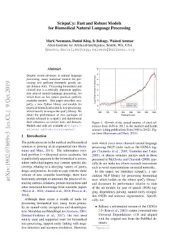 ScispaCy: Fast and Robust Models for Biomedical Natural Language
  Processing