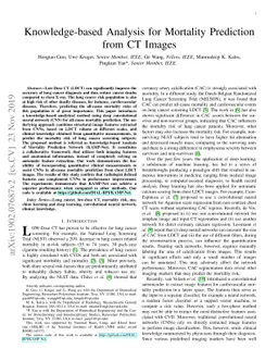 Knowledge-based Analysis for Mortality Prediction from CT Images