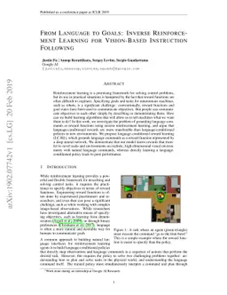From Language to Goals: Inverse Reinforcement Learning for Vision-Based
  Instruction Following
