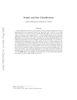 Stable and Fair Classification