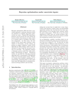 Bayesian optimisation under uncertain inputs