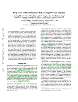 Deep Short Text Classification with Knowledge Powered Attention