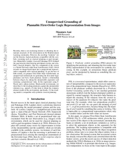 Unsupervised Grounding of Plannable First-Order Logic Representation
  from Images