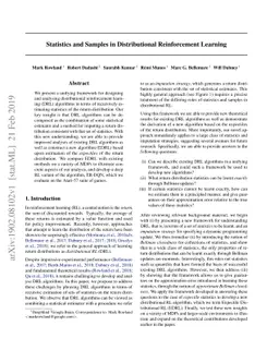 Statistics and Samples in Distributional Reinforcement Learning