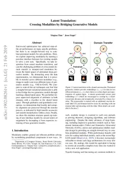 Latent Translation: Crossing Modalities by Bridging Generative Models