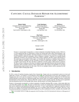 Capuchin: Causal Database Repair for Algorithmic Fairness