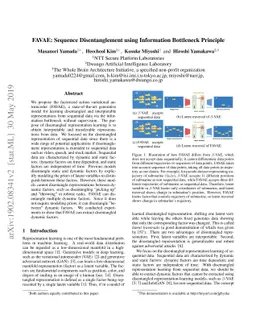 FAVAE: Sequence Disentanglement using Information Bottleneck Principle