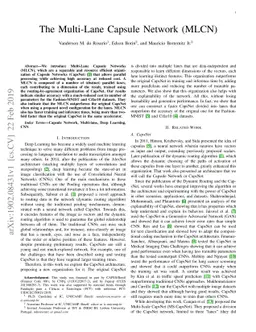 The Multi-Lane Capsule Network (MLCN)
