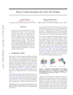 Robust Graph Embedding with Noisy Link Weights