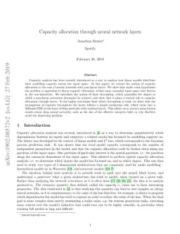 Capacity allocation through neural network layers