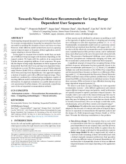 Towards Neural Mixture Recommender for Long Range Dependent User
  Sequences